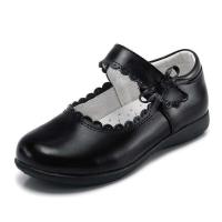 China 26-45 Black Leather School Shoes with Lace-up Closure Design on sale