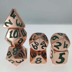 Variety Of Colors Dice Set Polyhedral Sharp Edge Metel Green Nontoxic Metal For Rpg Game