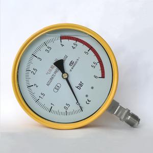 China SUS304 Precision Pressure Gauge 150mm Yellow Test Manometer 6 Bar Pressure Gauge supplier