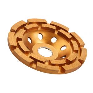 4.5 Inch Double Row Diamond Cup Grinding Wheel Gold for Angle Grinder Polishing and Cleaning Stone/Cement/Marble/Rock
