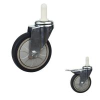 China 4 Inch Expanding Stem TPR Food Cart Wheels Soft Type Casters For Service Carts Manufacturer China on sale