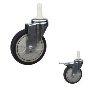 China 4 Inch Expanding Stem TPR Food Cart Wheels Soft Type Casters For Service Carts Manufacturer China supplier