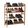 Durable Bamboo Home Furniture 4 Tier Shoe Rack Renewable Resource And Environmen