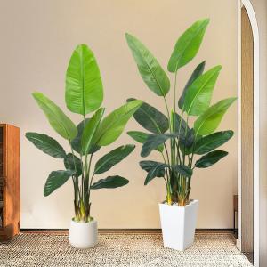 China Artificial Bird of Paradise Plant 6.8FT - Luxury Faux Palm Tree in White Planter for Indoor Office Decor wholesale