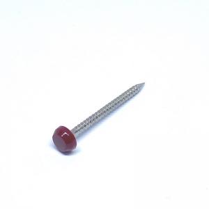 OEM Polished Ring Shank Plastic Head Nails Nylon PA6 UV Stable Round Head