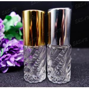 Wholesale clear glasses Bottle With roll on Aluminium Cap Glass Refill Empty Perfume bottle hot stock