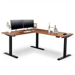 L Shape Laptop Standing Desk with Triple Motor Base 27.9 inch/mm Height Adjustment