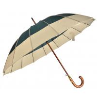 China 16 Ribs Wooden Shaft RPET Pongee Automatic Open Umbrella on sale