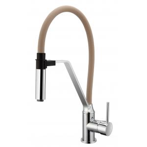 CONNE Pull Out Kitchen Mixer Faucet Desk Mounted Magnetic Light Brown Tube