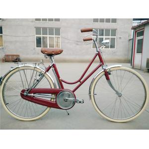 China Cheap manufacturer price colorful hi-ten steel  26/28 size elegant retro lady bike with bag  for sale made in China supplier
