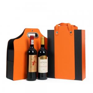 Wine 6 Bottle Shipping Gift Art Leather Gift Box Cardboard