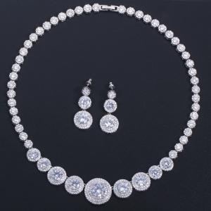 China AAA CZ CZ Crystal Necklace Pendant Necklace Rhinestone CZ Jewelry Set Women Wedding Necklaces Jewelry for Gift supplier