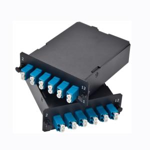 China 2x MPO-12 ao duplex de 12x LC, datilografam A, 24 gavetas multimodos das fibras OM3 FHD MPO supplier