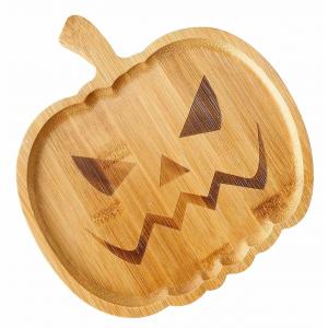 China Halloween Pumpkin Bamboo Serving Platter Wooden Appetizers Board Sustainable supplier