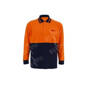China Breathable High Visibility Long Sleeve Polo Shirts , Safety Polo Shirt Reflective Tape supplier