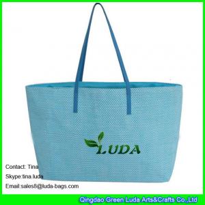 LUDA  blue cheap handbags online paper straw beach bags and totes