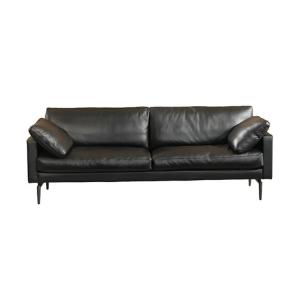 2 Seat Office Sectional Sofa Set Black Leather Home Office Couch