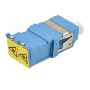 hybrid adapter FTTH  LC / APC Laser Caution Plastic Duplex Sm Adapter With Shutter