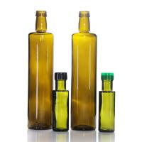 China Green Olive Glass Oil Bottle Container Bulk 250ml 1000ml 1L on sale