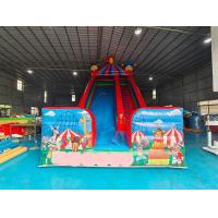 China Clown Themed 9x4m Commercial Inflatable Water Slides 1000D Water Jump House With Slide on sale