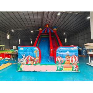 Clown Themed 9x4m Commercial Inflatable Water Slides 1000D Water Jump House With Slide