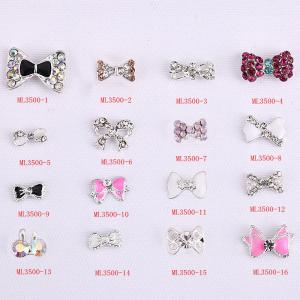 China Hot NEW Wholesale nail art Jewelry 3D Bows Alloy Nail Art Jewelry Number ML3500-01-16 supplier