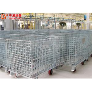 Metal Turnover Box Stacking Rack System Industrial Wire Mesh Pallet Storage Cage