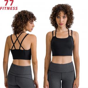 China Solid Color U-neck Activia Casual Fitness Top Women's Double Shoulder Strap Beauty Back Yoga Fitness Vest With Chest Pad wholesale