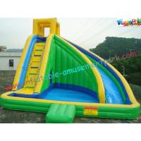 China Green Waterproof Outdoor Inflatable Water Slides , Inflatable Water Slide Pool For Adults and Childrens on sale