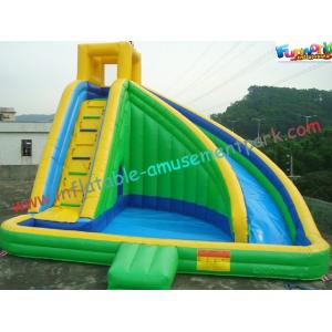 China Green Waterproof Outdoor Inflatable Water Slides , Inflatable Water Slide Pool For Adults and Childrens supplier