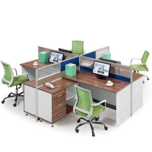 Adjustable 4 Person Office Workstation / Modular Office Furniture Cubicles