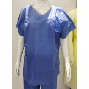 SMS Hospital Disposable Scrub Suits With Short Sleeves Blue Color