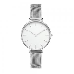 China Lady Slimming Quartz Silver Stainless Steel Watch Mesh Band 36mm Diameter supplier