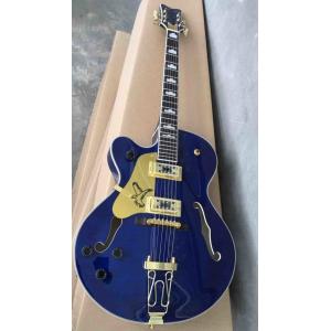 Wholesale New Arrival Left Handed Guitar Jazz 6 String Electric Guitar Semi Hollow Body In Blue