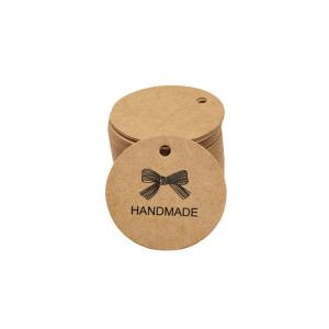 Recyclable Aseptic Kraft Paper Hang Tags , Round Swing Tags Customized Size