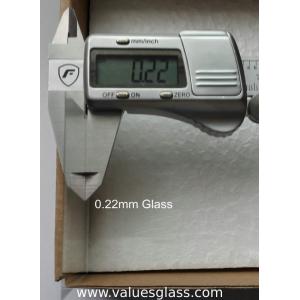China Acid Resistant Ultra Thin Glass 0.22mm Thickness With High Light Transmittance wholesale