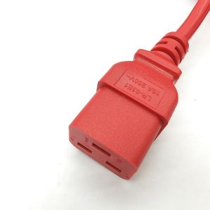 China Rallonge personnalisée 250V 16A, norme UL C19 vers C20 avec verrouillage, cuivre PVC rouge/personnalisé wholesale