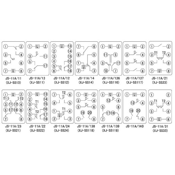 XINJI Xinchangjiang JS-11A series integrated circuit time relay JS-11A/314P JS-11A/321P JS-11A/322P JS-11A/323P JS-11A/324P JS-11A/331P JS-11A/332P JS-11A/333P JS-11A/334P JS-11A/341P