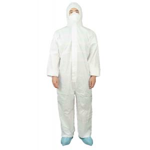 China High Breathability Type5/6 Anti Static SMS Coverall With 2 Pcs Hood Elasticated Wrist supplier