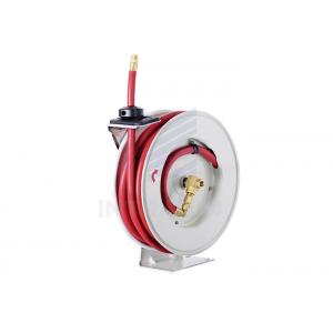 Small Spring Driven Air And Water Hose Reel , Four Direction Non - Snag Hose Rollers