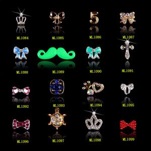 Hot NEW Wholesale Alloy Jewelry 3D Nail Art Jewelry Nail rhinestones Sticker Supplier Number ML1084-1099