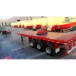 China Extendable 3 Axles Genron Semi Truck Flatbed Trailer supplier