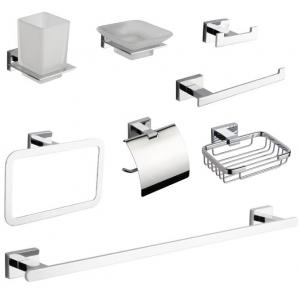 Zinc PVD Gold 8 Piece Bathroom Hardware Accessories Set Wall Mounted