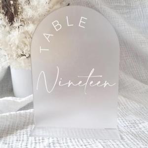 Acrylic transparent arch semicircle digital Place card DIY blank party decorations wedding table card Document camera card