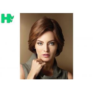 China Silky Straight Wave Multi Layer Short Synthetic Wigs Dark Brown Color For Women supplier