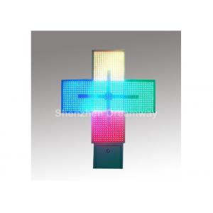 Hospital Text / Animation Outdoor LED Pharmacy Cross Display , P 16 Full Color LED Cross Display