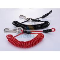 Protec Tools Safe Hot Black /  Red Retention Spring Clip Lanyards 3.5MM Cord