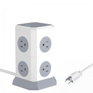 Customized Universal Multi Plug Tower Power Strip with USB Port and 1.8M Extension Cord