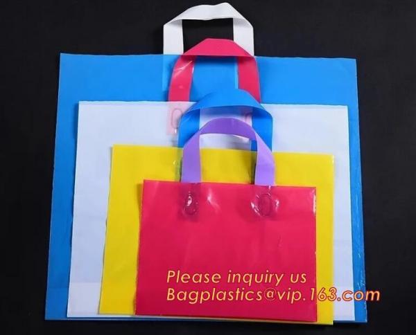 CLEAR FROSTED SOFT LOOP SHOPPER BAG,Soft Loop Handle Plastic Bag OEM Plastic