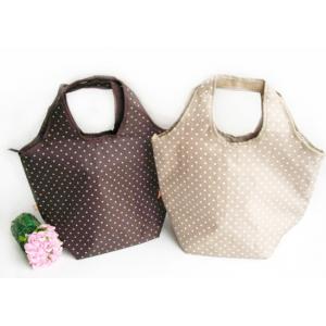 China White Polka Dot Insulated Cooler Lunch Bag Ladies Tote Bags  supplier
